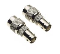 TNC Male to BNC Female Coaxial Adapter Connector, Straight 50ohm Impedance, 2GHz maximum frequency, In-line RF adapter for Antennas, Broadcast, Radios, Wifi, Telecom, Coaxial cables, CCTV, Pack of 2