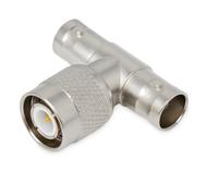 TNC Male to Dual BNC Female T Adapter - RF Coaxial Splitter Connector - 1x TNC Plug to 2x BNC Jacks - T-Shaped Adapter for Antenna, Radio, Surveillance, Test Equipment & Signal Split