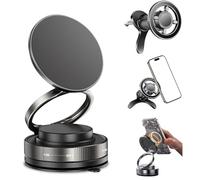 TNDCKP Upgraded Vacuum Magnetic Phone Holder with Strong Suction Cup, 360° Adjustable Magnetic Car Phone Holder, Compatible with iPhone and Android, Suitable for Car/Gym/Home Use