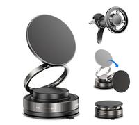 TNDCKP Upgraded Vacuum Magnetic Phone Holder with Strong Suction Cup, 360° Adjustable Magnetic Car Phone Holder, Compatible with iPhone and Android, Suitable for Car/Gym/Home Use
