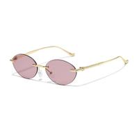 TNDVIC Rimless, Beveled-edge Oval Metal Sunglasses for Women; Street Style, Fashionable, Light Luxury, and Unique Sunglasses for Men(5)