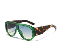 TNDVIC Sunglasses Uv400 Protection for Women Men | Oversized One Piece Red Green Shades Gradient | for Outdoor Sports(Green blue tea)