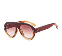 TNDVIC Sunglasses Uv400 Rotection | Women Rivets Decoration Gradient Men Round for Outdoor Sports & Driving(Tea tea gradient)