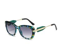 TNDVIC UV400 Retro Cat Eye Leopard Gradient Sunglasses for Men & Women - Thick Frame All Match Shades(blue hawksbill)