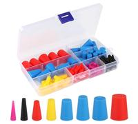 TNEDFOD Pack of 100 rubber plugs, conical, solid rubber plugs, silicone plugs, cone hole plugs, solid rubber plugs, conical plugs for electronics, automobiles, laboratories (8 sizes)