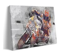 TNERPAR Marc Marquez Poster Decorative Painting Canvas Wall Art Living Room Poster Bedroom Painting Wall Art Picture Print Modern Family Room Decor 12 x 18 Inches (30 x 45 cm)