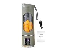 Tneukoom 25.5cm Portable Juicer, 450ML Food Grade PC Plastic With 3-Speed Adjustable, 10/12 Blades, USB Charging & Digital Display For Home, Office & Travel Green 3.7V