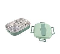 Tnfeeon 04 Stainless Steel Lunch Box 4-Grid Compartment Portable Design for Students Adults 1500ml Total Capacity 300ml Soup Bowl Lightweight At 1.8lbs Ideal School Work Travel Meals