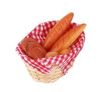 Tnfeeon 1:12 Doll House Bread Basket Decor, Bamboo Miniature Food Accessory for Kids, Perfect for Kitchen Dining Room and Playtime Fun