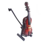 Tnfeeon 1:12 Scale Miniature Violin Handcrafted Birch Wood Model with Real Strings Case Stand Bow for Dollhouse Collectors Musicians Shelf Decor Authentic Violin Model Features Visible (Mini)
