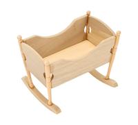 Tnfeeon 1:12 Scale Miniature Wooden Cradle, Smooth Birch