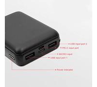 Tnfeeon 10000mAh Power Bank, Lithium Ion Battery, Dual USB Outputs, Lightweight and Compact for Heated Jacket or Vest, 8 Hour Battery, Black (Black)