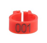 Tnfeeon 100PCS/Bag 8MM Plastic Pigeon Bands Rings, 001-100 Numbered Plastic Pigeon Bird Leg Bands Rings with Number(Red)
