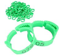 Tnfeeon 100Pcs Chicken Leg Rings, Plastic Clamp/Holder On Poultry Ankle Bands, Identification for Birds, Chickens, Ducks, 20mm-24mm (Green)