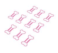 Tnfeeon 100pcs Cute Pink Bone Shape Paper Clips Metal Anti-Rust Mini Paperclips for Office School Scrapbooking