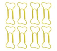 Tnfeeon 100pcs Dog Bone Shape Paper Clips, Metal Lightweight Bookmarks for Office School Home Use, Cute Decorative Animal Clamp/Holder (Yellow)