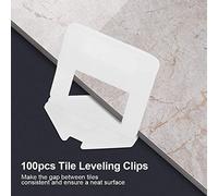 Tnfeeon 100Pcs Tile Leveling Clips, Plastic Tiling Tool for Professional Tilers and DIY Enthusiasts, Prevents Slippage, Easy to Use, Supports Various Tile Thickness 3 to 12mm (Width 2.5mm)