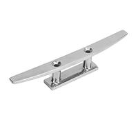 Tnfeeon 10in Low Flat Dock Cleat, 316 Stainless Steel Deck Rope Holder, 2 Hole Boat Tie Down with Anti Skid Base, Marine Mooring Accessory for Kayak Yacht Pontoon