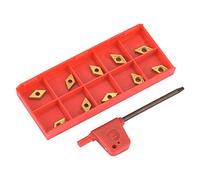 Tnfeeon 10PCS Carbide Insert Blades PVD Coated CNC Turning Tools for Metal Lathe Operations High Performance Cutting Reduces Force Extends Life Solid Hardness Steel Machining Semi