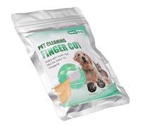 Tnfeeon 20Pcs Dental Care Finger, Dog Supplies Dog Grooming and Cleaning Supplies Wipes Reduces Plaque and Tartar Portable Oral Cleansing Teeth Pads for Dogs and Cats,Dog Grooming and