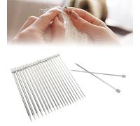 Tnfeeon 22Pcs Knitting Needles Kit 25cm Application Metal Sewing Needles Set 10in Length Stainless Steel Knitting Starter Kit Beginners Adults