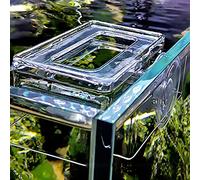 Tnfeeon 2PCS Fish Feeding Square Acrylic Floating Fish Food Ring for Betta and Goldfish Aquarium Easy to Use and Efficient Feeding Circle with Suction Cups (S)