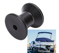Tnfeeon 3in Boat Trailer Guide Bow Roller, 14mm Shaft TPU High Elasticity Anti Impact Wearproof Direct Replacement Black Bow Stop Roller Launching Loading Vessel Protection