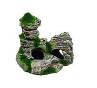 Tnfeeon 4.33x2.17x3.74 Inch Artificial Mountain View Stone Landscape Decor for Fish Betta Shrimp Aquarium Rock Cave Ornament Aquarium Rock Cave Ornament (F416A)