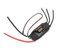 Tnfeeon 80A Brushless ESC High Voltage Remote Programming for 2-6S LiPo RC Aircraft Helicopters Ensures Powerful Performance with 80A Continuous Current for Reliable Flight Easy Setup ((80A))