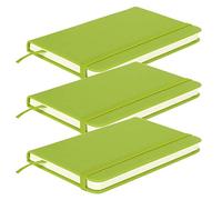 Tnfeeon A6 Notebook 3 Pack PU Leather Hard Cover Portable for Office School Home Use Compact 5.5 X 3. Inches Lightweight 11.4 Ounces Each Set Meets Professionals Students Writing Needs (Green)