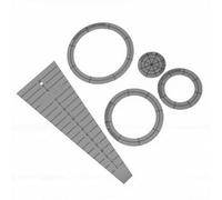 Tnfeeon Acrylic Sewing Ruler Set Transparent Quilting Template 5 Pcs 0.2cm Thick Clear Fabric Cutting Tool with Circle and Trapezoid Shapes for Quilting Patchwork Embroidery