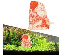 Tnfeeon Aquarium Artificial Volcano Bubble Air Stone for Oxygen Increase Fish Tank Ornament Sandstone White Red Landscape Decoration