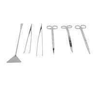 Tnfeeon Aquarium Tools 6 in 1 Stainless Steel Aquascaping Kit for Precision Plant Care Curved Straight Wave Scissors Tweezers Spatula Fish Maintenance Tools Ideal Beginners Advanced
