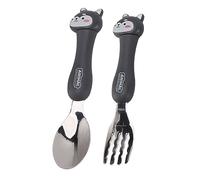 Tnfeeon Baby Feeding Training Spoon, Cartoon Fork Spoon, Stainless Steel, Ergonomic Design, for, Children's Tableware (#2)