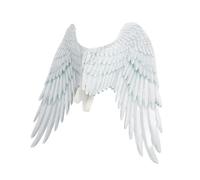 Tnfeeon Black Angel Wings Nonwoven Fabric Halloween Costume Accessory Lightweight Comfortable Easy Movement 13x21x27 Inches for Young Performers At Parties School Plays Magical Role Play (White