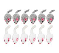 Tnfeeon Bundle of Cute Cat Toys, Interactive Plush Mouse Toy for Indoor Cats, Kittens, Catching, 12 Pack, Great for Exercise, Relieve Anxiety
