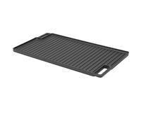 Tnfeeon Cast Iron Reversible Griddle Pan Grill Pan Reversible Griddle 17.9x10 Inch Rectangular with Hollow Handles for Stove Oven Outdoor BBQ Camping