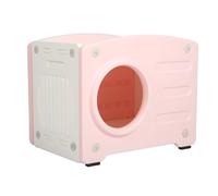Tnfeeon Cat House Exterior to the Test of Bad Spaces Large Space Plastic Shelter for Small Dog Cats, the Firms for Closed Heat Easy to Clean for All Seasons (Pink)