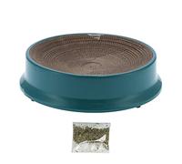 Tnfeeon Cat Scratching Pad, Corrugated Paper Lounge Bed for Natural Claw Care with Catnip Attractant 17.1x4.1 Inches Cozy Bowl Shape for Cats and Kittens Relaxing After Play (Blackish Green)