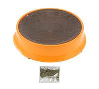 Tnfeeon Cat Scratching Pad, Corrugated Paper Lounge Bed for Natural Claw Care with Catnip Attractant 17.1x4.1 Inches Cozy Bowl Shape for Cats and Kittens Relaxing After Play (Orange)
