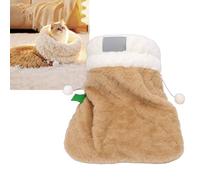 Tnfeeon Cat Sleeping Bag, Winter Cozy Plush Fluffy Warm Cat Cave Bed with Spacious Entrance for Indoor Kitten Puppy Rabbit Ferret Small Pet Burrow Shelter (M)