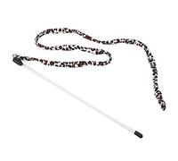 Tnfeeon Cat Teaser Toy, Cat Teaser Stick Chaser Wand Leopard Print Tail with Bell Cat Chaser Toy for Kitten Cat Having Fun Exercise Playing