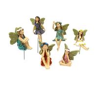Tnfeeon Charming and Vivid Mini Fairies Figurines, Cute and Stable Garden Sculpture with Stunning Faces for Outdoor Home Decor, 6 Pieces Set, Weather-Resistant, Versatile Usage, Fun
