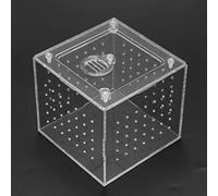 Tnfeeon Clear Acrylic Reptile Viewing Box, Ventilated Holes Ensure, Secure Feeding Hole Prevents Escapes, Compact 3.9x3.9x3.5 Inch Design Fits Snakes Geckos Tarantulas