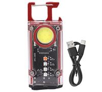 Tnfeeon COB Keychain Flashlight, Mini LED Flashlightht 8 Modes Outdoor Flashlight Strong Magnet for Hiking for Car Maintenanc (Red)