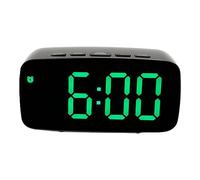 Tnfeeon Digital Mirror Clock Large Green LED Display Voice Activated Alarm with Temperature in Fahrenheit USB Powered for Bedroom Desk Use Compact Size Ensures Clear Visibility Day Night