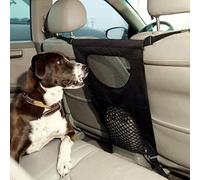 Tnfeeon Dogs Backseat Net Barrier, Claw Proof Micro Mesh with Pop Up Frame Secure Pets in Rear Seat Easy Hook Strap Setup 28 X 18 Inch Fits Most Vehicles for Pet Lovers Travel Safety