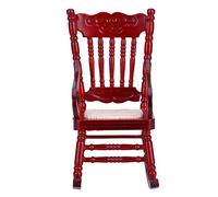 Tnfeeon Dolls House Rocking Chair, 1/12 Lightweight Wooden Dollhouse Furniture Set Fun Armchair Sofa Models Early Education Play Game Dollhouse Accessories for Baby[Wood Color]
