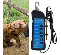 Tnfeeon Electric Fence Tester 1000-10000V Digital Voltmeter with 6pcs Light Battery Powered Waterproof Portable Tool for Farm Garden Livestock