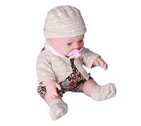Tnfeeon Fashion Baby Doll for Kids Birthday, 12 Inches of Reborn Baby Realistic with Bright Eyes and a Matching Hat, Washable Clothes (Q12G-001C-026 Brown Floral)